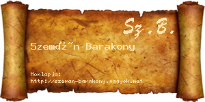 Szemán Barakony névjegykártya